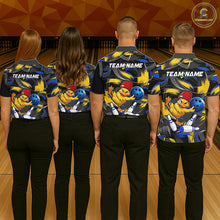 Load image into Gallery viewer, Blue And Yellow Funny Duck Bowling Shirts For Men Personalized Bowling Team Name Outfits NYN3190