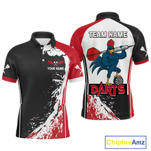 Load image into Gallery viewer, Fiery Rooster Fury Dart Arrow Men's Funny Darts Shirt - Custom Name For Darts Jersey NYN0477