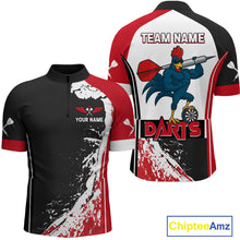 Load image into Gallery viewer, Fiery Rooster Fury Dart Arrow Men's Funny Darts Shirt - Custom Name For Darts Jersey NYN0477