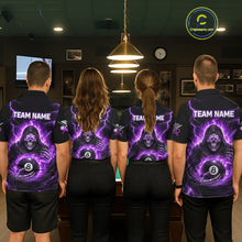 Load image into Gallery viewer, Fire Flame Grim Reaper Holding 8 Ball Pool Women  Polo &amp; 1/4-Zip Shirt Personalized Billiard Gifts NYN2434