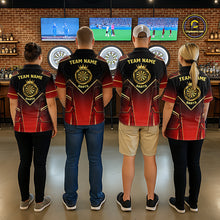 Load image into Gallery viewer, Black, Red And Gold Crown Dartboard Women Darts Polo &amp; 1/4-Zip Shirts Custom Darts Outfits Team Jersey NYN3035