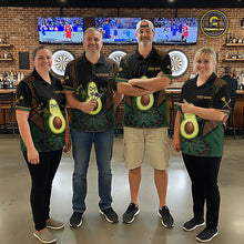 Load image into Gallery viewer, Angry Avocado Brown And Green Funny Darts Jersey For Women Custom Polo &amp; 1/4 Zip Darts Team Shirts NYN3207