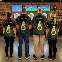 Load image into Gallery viewer, Angry Avocado Brown And Green Funny Darts Jersey For Women Custom Polo &amp; 1/4 Zip Darts Team Shirts NYN3207