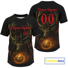 Load image into Gallery viewer, Custom Black And Red Deer Flames Baseball Ball Jerseys For Men Baseball Team Jerseys NYN1396
