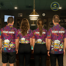 Load image into Gallery viewer, Funny Beer Play Pool 8 Ball Women's Billiard Team Shirt Custom Colorful Splatter Billiard Attire NYN2476