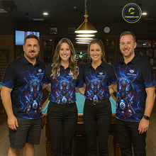 Load image into Gallery viewer, Custom Dragon Roses 8 Ball Billiard Pool Shirt For Women Thunder Blue Red Skull Team Billiard Jersey NYN3068
