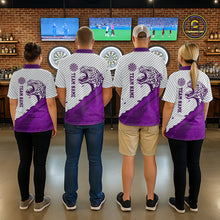 Load image into Gallery viewer, Personalized White And Purple Striped Leopard Darts Quarter-Zip Shirts For Men Dart Team Jerseys NYN2199