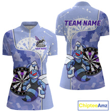 Load image into Gallery viewer, Custom Funny Bee Purple Camouflage Women Darts Quarter-Zip League Shirts Splatter Dart Jerseys NYN2210