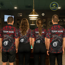 Load image into Gallery viewer, Horror Shark Play Pool 8 Ball Women's Billiard Team Shirt Custom Red Camouflage Billiard Attire NYN2499