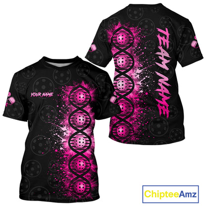 Pink Splatter Pickleball Shirt Is In My Dna Custom Pickleball Tournament Team Uniform For Men NYN4115