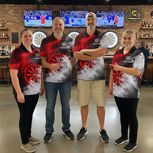 Load image into Gallery viewer, Custom Grey &amp; Red Grunge Paint Dartboard Darts Polo Shirt For Men Outfit Dart Team Jerseys NYN2509