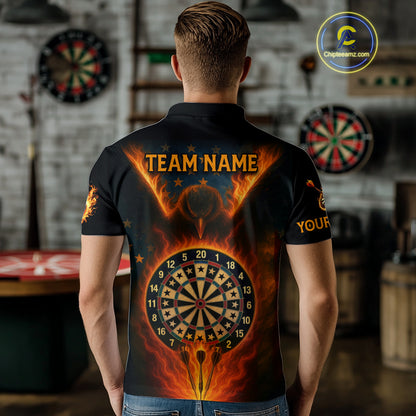 Men's US Flag Patriotic Darts Shirt Personalized Flame Eagle Dartboard Dart Team Jerseys NYN1129