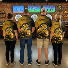 Load image into Gallery viewer, Custom Rose &amp; Bee Grunge Dartboard Grunge Darts Polo Shirts For Quarter-Zip Funny Dart Jerseys NYN2221