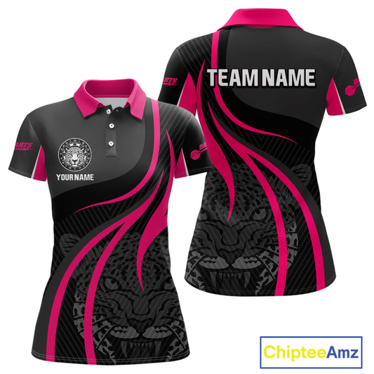 Custom Dart Jersey - Fuchsia & Ebony Panther Power | Personalized Name For Women NYN0325