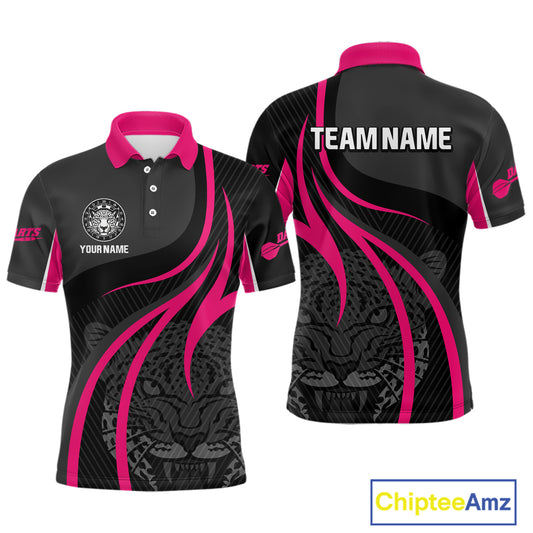 Custom Dart Jersey - Fuchsia & Ebony Panther Power | Personalized Name For Men NYN0325