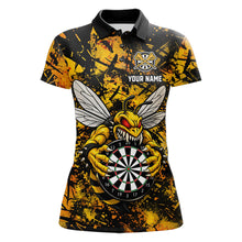 Load image into Gallery viewer, Yellow Black Grunge Bee Darts Shirt Custom Name Darts Shirts For Women Funny Darts Team Jerseys NYN2898