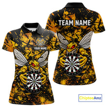 Load image into Gallery viewer, Yellow Black Grunge Bee Darts Shirt Custom Name Darts Shirts For Women Funny Darts Team Jerseys NYN2898