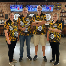 Load image into Gallery viewer, Yellow Black Grunge Bee Darts Shirt Custom Name Darts Shirts For Women Funny Darts Team Jerseys NYN2898