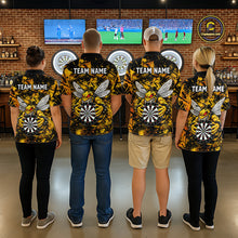 Load image into Gallery viewer, Yellow Black Grunge Bee Darts Shirt Custom Name Darts Shirts For Women Funny Darts Team Jerseys NYN2898