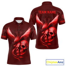 Load image into Gallery viewer, Darts Shirt For Men Personalized Eagle Skull Dartboard Dart Team Jerseys | Red NYN1154