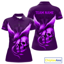 Load image into Gallery viewer, Darts Shirt For Women Personalized Eagle Skull Dartboard Dart Team Jerseys | Purple NYN1155