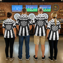 Load image into Gallery viewer, Black White Heart Broken Dartboard Men Darts Valentine Shirt Custom Dart Polo Couple Gifts NYN2543