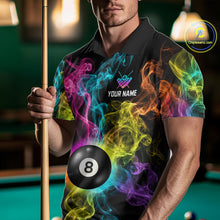 Load image into Gallery viewer, Personalized Colorful Smoke 8 Ball Pool Billiard Shirt For Men Custom Billiard Rack Team Jersey NYN3142