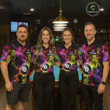 Load image into Gallery viewer, Personalized Colorful Smoke 8 Ball Pool Billiard Shirt For Men Custom Billiard Rack Team Jersey NYN3142