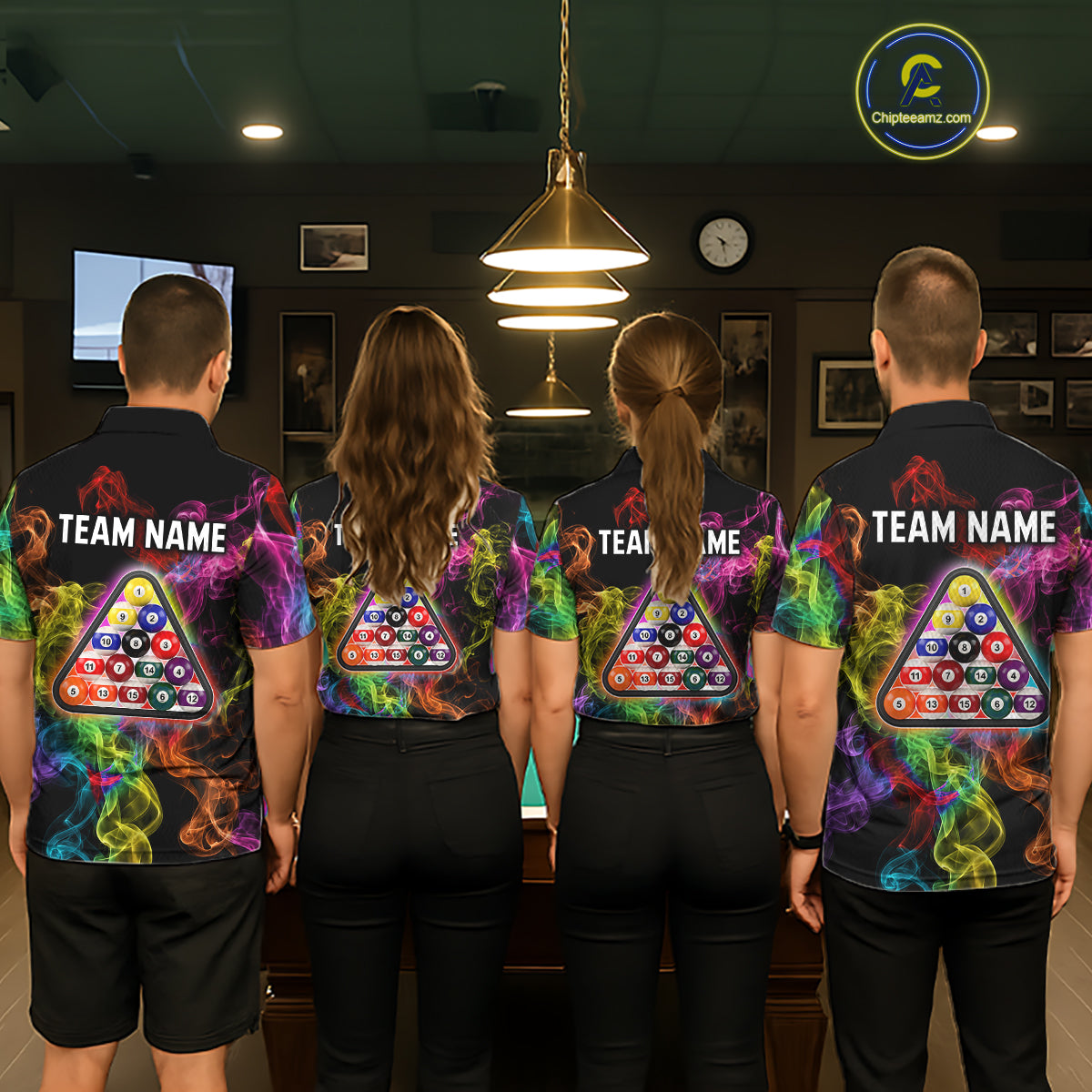 Personalized Colorful Smoke 8 Ball Pool Billiard Shirt For Men Custom Billiard Rack Team Jersey NYN3142