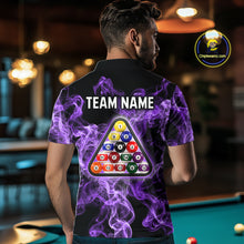 Load image into Gallery viewer, Personalized Purple Smokes 8 Ball Pool Billiard Shirt For Men Custom Billiard Rack Team Jersey NYN3143