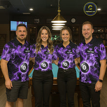 Load image into Gallery viewer, Personalized Purple Smokes 8 Ball Pool Billiard Shirt For Men Custom Billiard Rack Team Jersey NYN3143