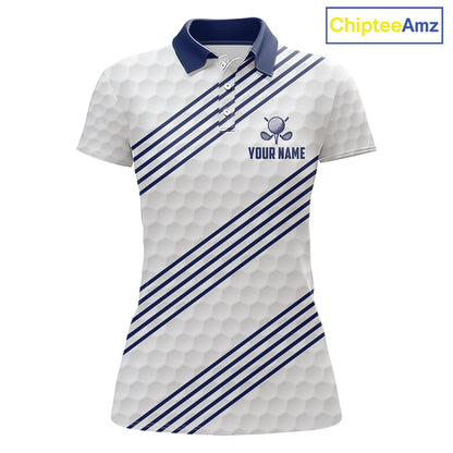 Patriotic American flag golf polo shirt for women blue America 250th golf apparel