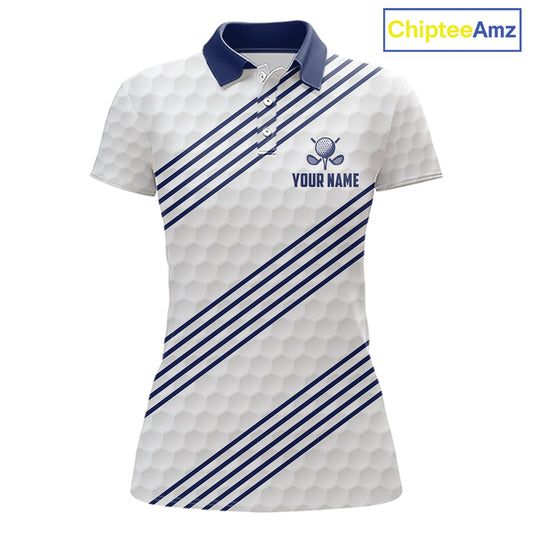 Patriotic American flag golf polo shirt for women blue America 250th golf apparel