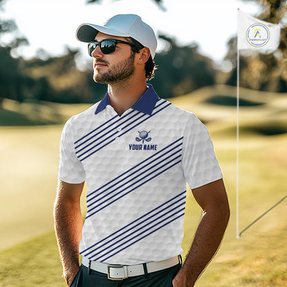Patriotic Men's Golf Polo Shirts Custom American Flag Golf Apparel America Golf Shirt | Blue NYN3326