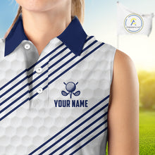 Load image into Gallery viewer, Patriotic American flag golf polo shirt for women blue America 250th golf appare