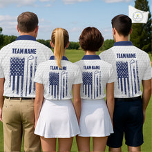 Load image into Gallery viewer, Patriotic Men's Golf Polo Shirts Custom American Flag Golf Apparel America 250Th Golf Shirt | Blue NYN3326