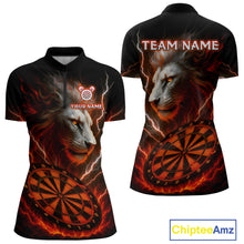 Load image into Gallery viewer, Red Custom Women Darts Shirt With Lion Personalized Lightning Dartboard Dart Jerseys NYN1219