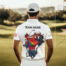 Load image into Gallery viewer, Custom Funny Cool Parrot White Golf Ball Mens Patriot Golf Polo Shirts Custom US Flag Golf Gifts NYN3150