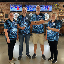 Load image into Gallery viewer, Personalized Thunder Darts Polo &amp; 1/4-Zip Shirt For Women Lightning Dark Blue Dart Attire Jerseys NYN2955