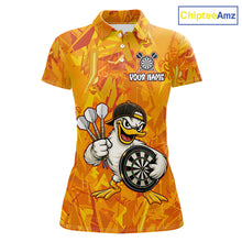 Load image into Gallery viewer, Personalized Funny Duck Darts Polo &amp; 1/4-Zip Shirt For Women Custom Duck Dart Team Dart Jerseys NYN2958