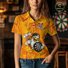 Load image into Gallery viewer, Personalized Funny Duck Darts Polo &amp; 1/4-Zip Shirt For Women Custom Duck Dart Team Dart Jerseys NYN2958