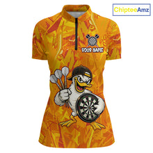 Load image into Gallery viewer, Personalized Funny Duck Darts Polo &amp; 1/4-Zip Shirt For Women Custom Duck Dart Team Dart Jerseys NYN2958
