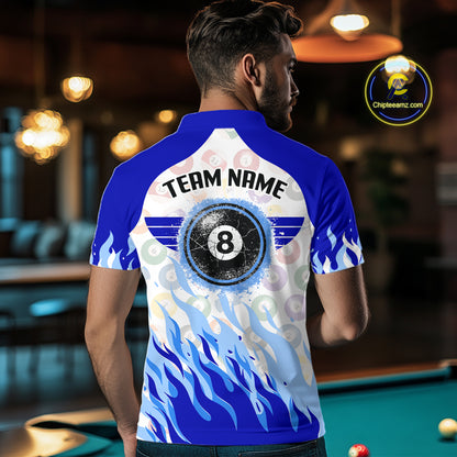 Blue Pool Billiard Balls League Jerseys For Men Custom Grunge Ball 8 Billiard Team Jersey NYN2316