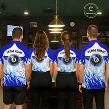 Load image into Gallery viewer, Blue Pool Billiard Balls League Jerseys For Women Custom Grunge Ball 8 Billiard Team Jersey NYN2316