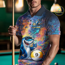 Load image into Gallery viewer, Custom Funny Shark Pool 8 Ball &amp; 9 Ball Men Billiard Shirt Personalized Graffiti Billiard Attire NYN2594