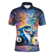 Load image into Gallery viewer, Custom Funny Shark Pool 8 Ball &amp; 9 Ball Men Billiard Shirt Personalized Graffiti Billiard Attire NYN2594