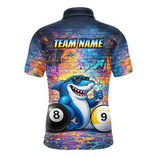 Load image into Gallery viewer, Custom Funny Shark Pool 8 Ball &amp; 9 Ball Men Billiard Shirt Personalized Graffiti Billiard Attire NYN2594