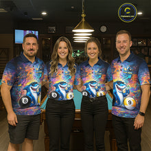 Load image into Gallery viewer, Custom Funny Shark Pool 8 Ball &amp; 9 Ball Men Billiard Shirt Personalized Graffiti Billiard Attire NYN2594