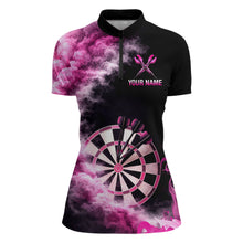 Load image into Gallery viewer, Custom Pink Smokes Dartboard &amp; Arrow Women Darts 1/4-Zip Shirt Personalized Darts Team Jerseys NYN2597
