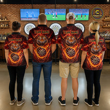 Load image into Gallery viewer, Red Flaming Tiger Thunder Dartboard Men Darts Polo Shirt Custom Funny Darts Team Jersey NYN2610